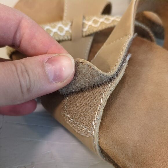 Earth Origins 9M Women's Wheat Beige Nubuck Toe-Post Slide Sandals Ossi - Picture 7 of 10